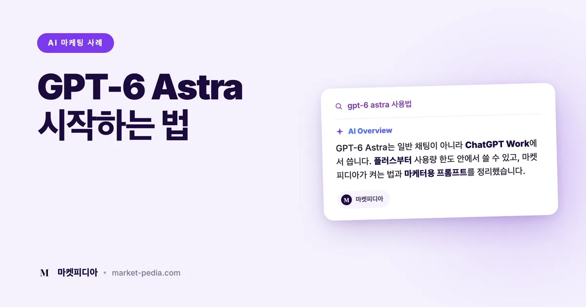 GPT-6 Astra 시작하는 법 | 켜는 위치, 요금제, 마케터용 프롬프트